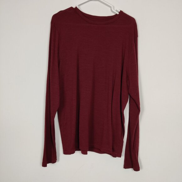 True North Men's Sweater Size L Red Merino Wool Casual Basic Winter Fall Comfy - Picture 1 of 7
